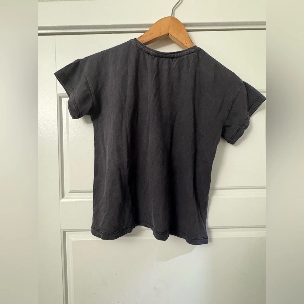 NWT Zara Girls Women's Washed Gray Text Cropped T Shirt Top 10 XS S X‎ Small